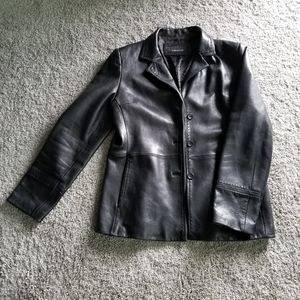 Jones New York Leather Blazer